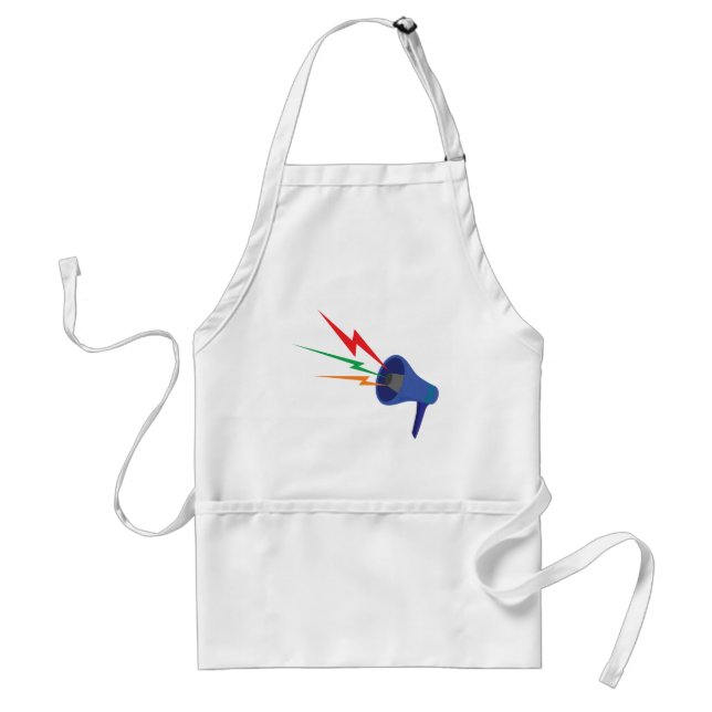 Blue Megaphone with Colorful Lightning Bolts Standard Apron (Front)