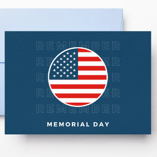Blue Memorial Day Postcard