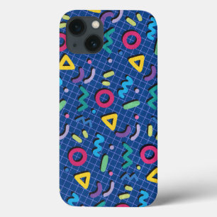 Blue Memphis Pattern iPhone 13 Case