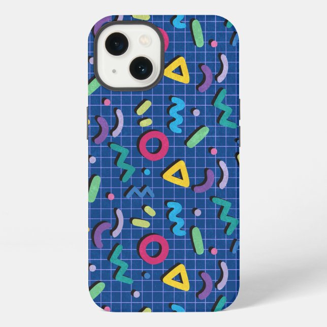 Blue Memphis Pattern  iPhone Case (Back)
