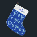 Blue Menorah Large Hanukkah Stocking<br><div class="desc">Blue Menorah Large Hanukkah Stocking</div>