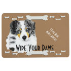 Blue Merle Aussie & Dog Bones Large Doormat
