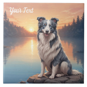 Blue Merle Border Collie by Lake Tile