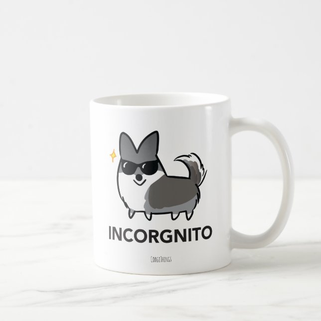 Blue Merle Cardigan Corgi Incorgnito Mug (Right)