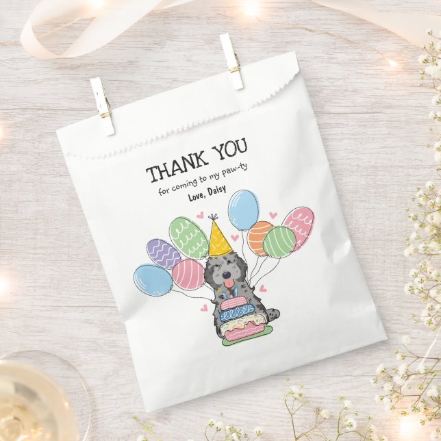 Blue Merle Cockapoo Cavapoo Birthday Party  Favour Bags (Clipped)