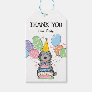 Blue Merle Cockapoo Cavapoo Birthday Party Favour Gift Tags