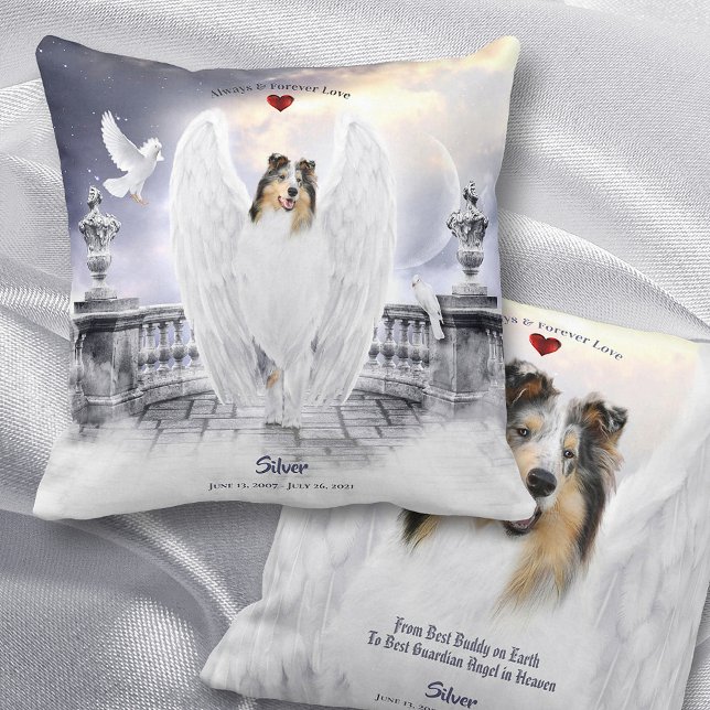 Blue Merle Collie Angel, Dog Heaven - Pet Memorial Cushion (Creator Uploaded)