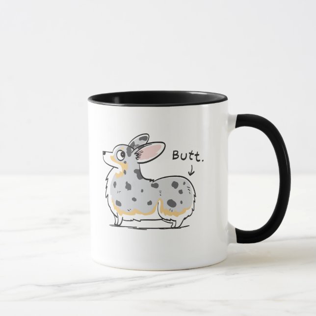 Blue Merle Corgi Butt Mug (Right)