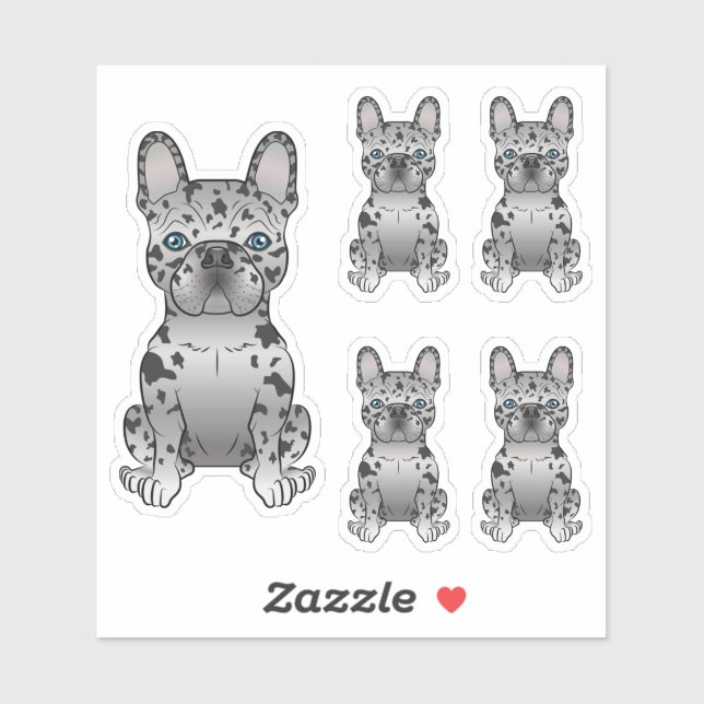 Blue Merle French Bulldog / Frenchie Cartoon Dog (Sheet)