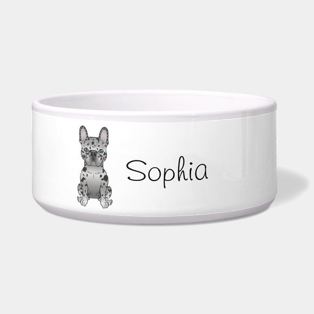 Blue Merle French Bulldog Frenchie Cute Dog & Name (Front)