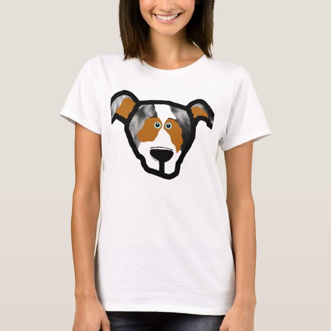 blue_merle mini aussie front 2 side T-Shirt (Front)