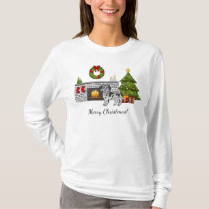 Blue Merle Mini Goldendoodle - Christmas Room T-Shirt