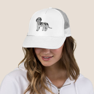 Blue Merle Mini Goldendoodle Cute Cartoon Dog Trucker Hat