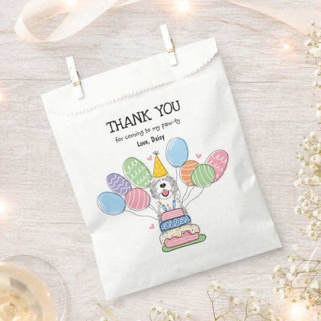 Blue Merle Sheepadoodle Birthday Party  Favour Bags (Clipped)