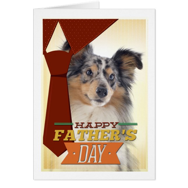 Blue Merle Sheltie Father's Day Card (Front)