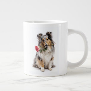 Blue Merle Sheltie Love Large Coffee Mug