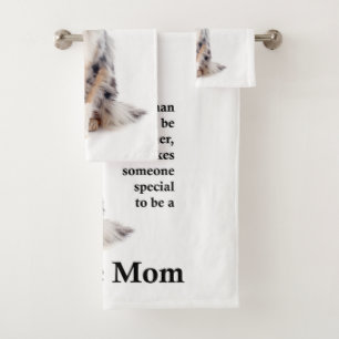 Blue Merle Sheltie Mum Bath Towel Set