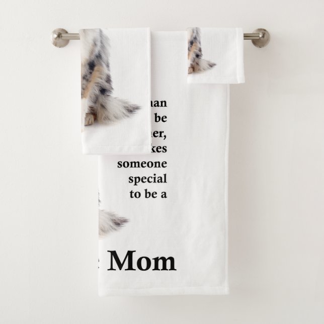 Blue Merle Sheltie Mum Bath Towel Set (Insitu)