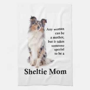 Blue Merle Sheltie Mum Kitchen Towel