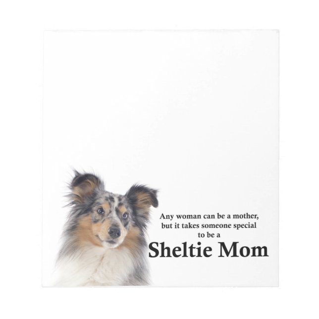 Blue Merle Sheltie Mum Note Pad (Front)