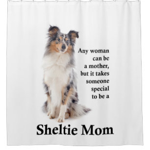 Blue Merle Sheltie Mum Shower Curtain