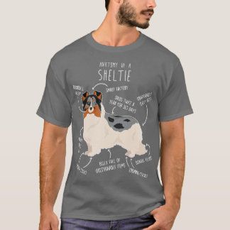 Blue Merle Sheltie Shetland Sheepdog Anatomy 1 T-Shirt