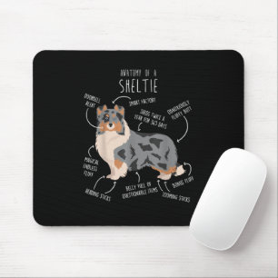 Blue Merle Sheltie Shetland Sheepdog Anatomy, Funn Mouse Mat