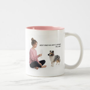 Blue Merle Sheltie Wine Humor Gift Two-Tone Coffee Mug
