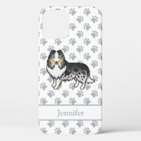 Blue Merle Shetland Sheepdog Cartoon Dog & Name