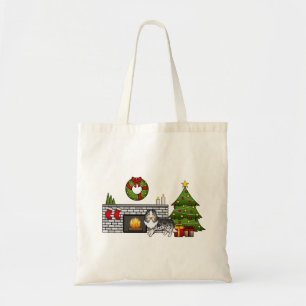 Blue Merle Shetland Sheepdog Dog In A Festive Room Tote Bag