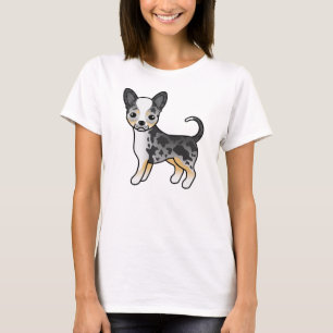 Blue Merle Smooth Coat Chihuahua Cute Cartoon Dog T-Shirt