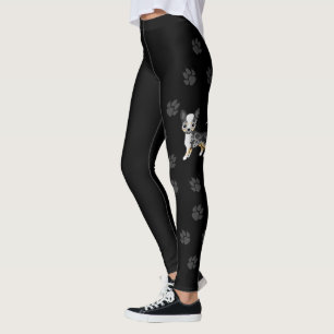 Blue Merle Smooth Coat Chihuahua Dog & Paws Leggings