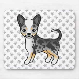 Blue Merle Smooth Coat Chihuahua Dog & Paws Mouse Mat