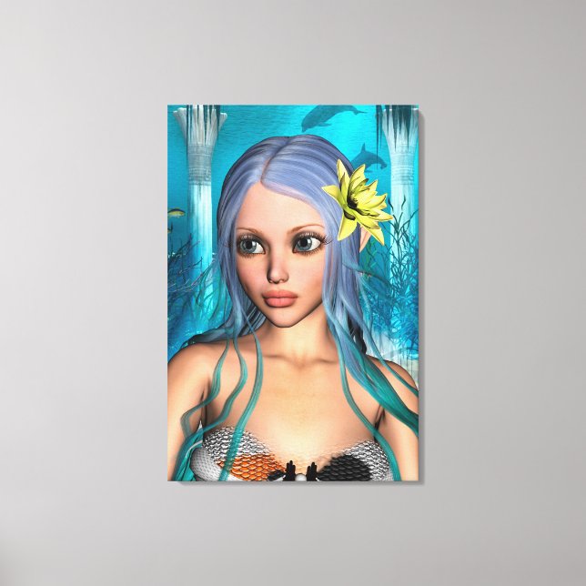 Blue Mermaid Canvas Print (Front)