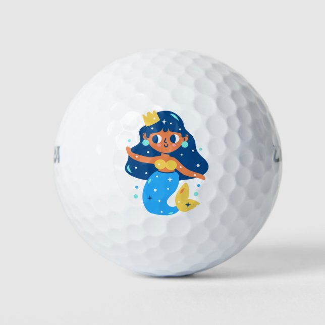 Blue mermaid golf balls (Front)