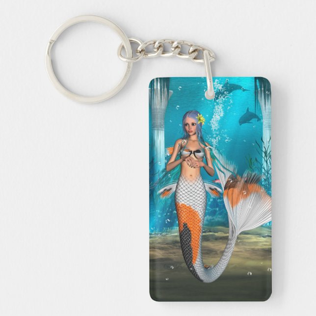 Blue Mermaid Key Ring (Front)