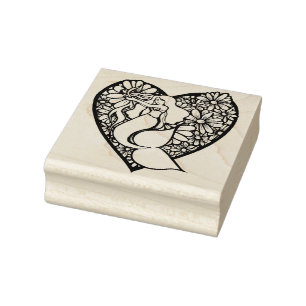 Blue Mermaid Love                                  Rubber Stamp