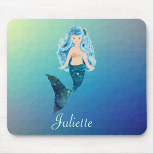 Blue Mermaid Mouse Mat