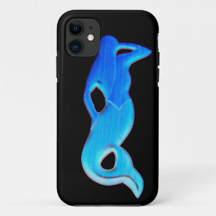 blue mermaid on black case