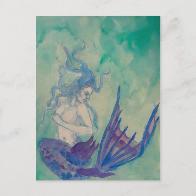 Blue Mermaid Postcard (Front)
