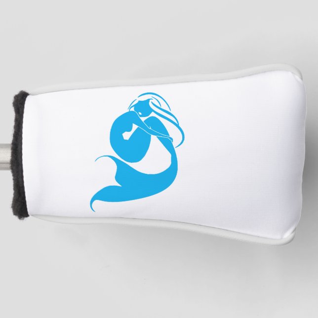 Blue Mermaid Silhouette Logo Golf Head Cover (Front)
