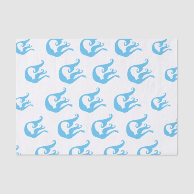 Blue Mermaid Silhouette Tissue Paper (Front)