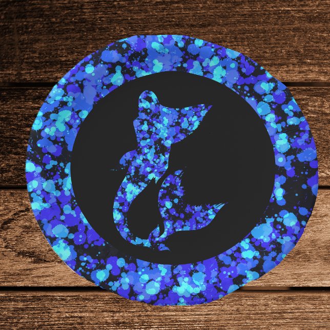Blue mermaid Splattered Paint Paper Plate (Creator Uploaded)