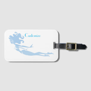 Blue Mermaid Swimmer Thunder_Cove Luggage Tag