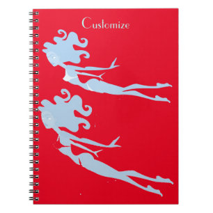 Blue Mermaid Swimmer Thunder_Cove Notebook