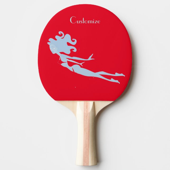 Blue Mermaid Swimmer Thunder_Cove  Ping Pong Paddle (Front)