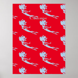 Blue Mermaid Swimmer Thunder_Cove    Poster
