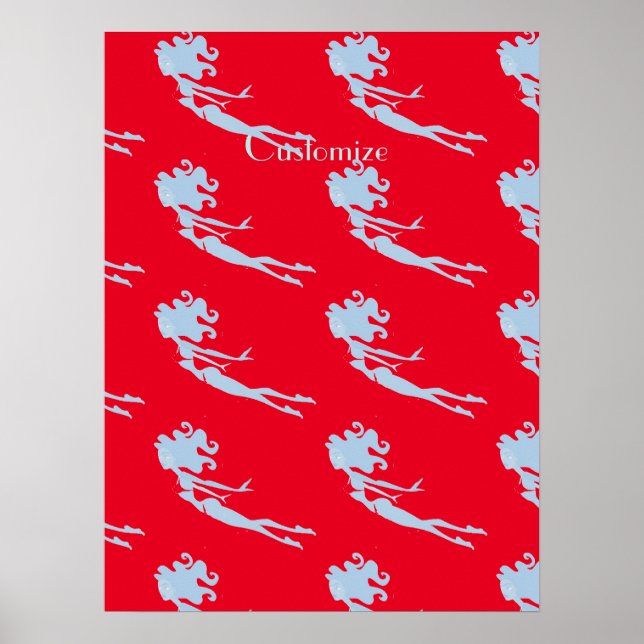 Blue Mermaid Swimmer Thunder_Cove    Poster (Front)