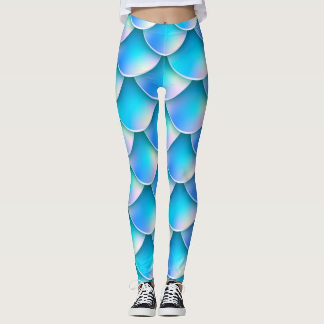 blue mermaid tail leggings (Front)