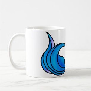 Blue mermaid tail on a coffee mug